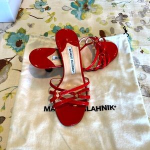 Manolo Blahnik Red Kitten Heels